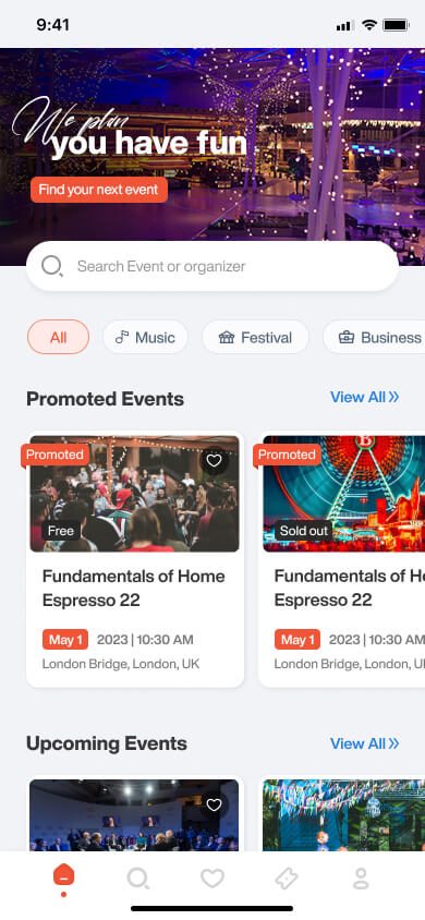 Best Event Management App,Login Page